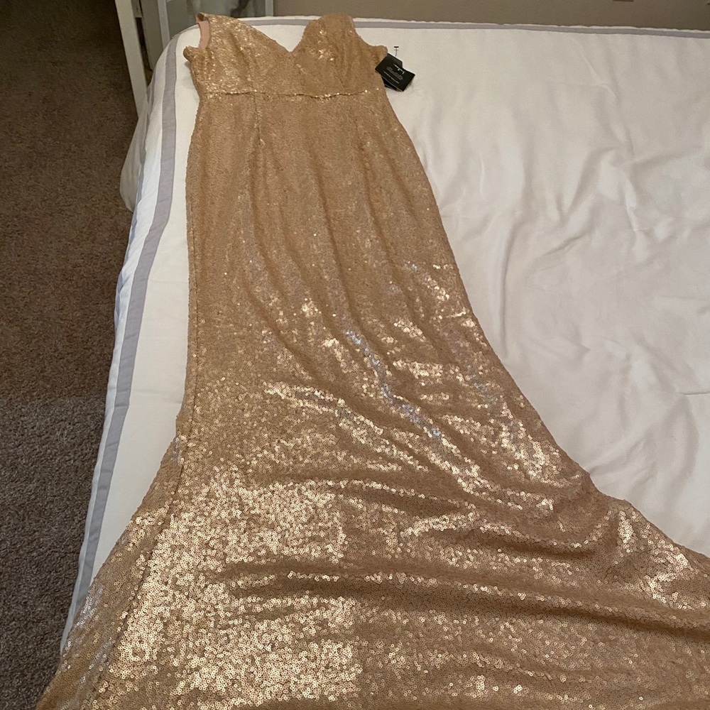 Lulus gold sequined dress